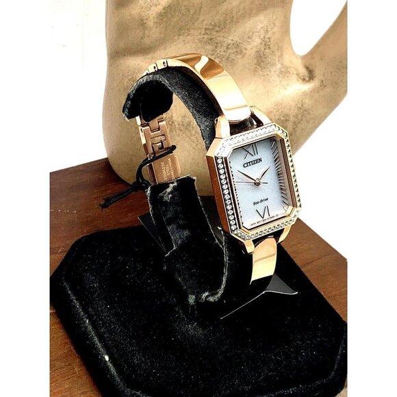 Citizen Women's Watch EM0983-51A Eco Drive Silver Dial Rose Gold Bangle … - Picture 2 of 14
